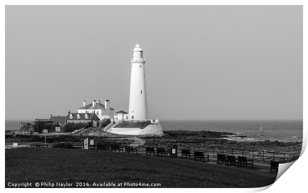 Lighthouse in Mono......... Print by Naylor's Photography