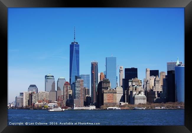 Manhattan Skyline Framed Print by Lee Osborne