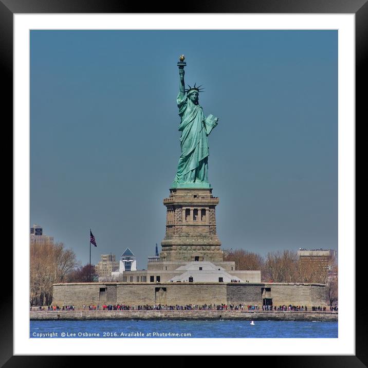 Statue of Liberty, New York City Framed Mounted Print by Lee Osborne