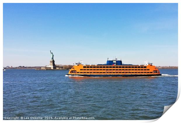 Statue of Liberty and the Staten Island Ferry, New Print by Lee Osborne