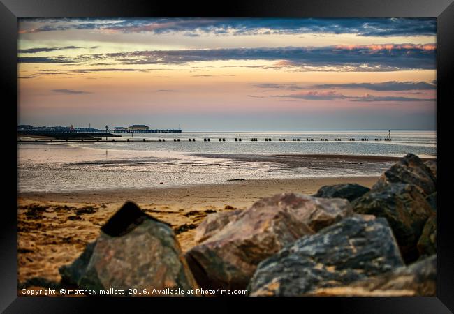 Clacton On Sea A May 2016 Sunset  Framed Print by matthew  mallett