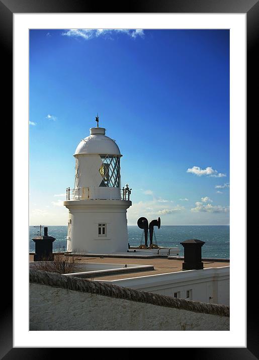 Pendeen Lighthouse, Cape Cornwall Framed Mounted Print by Simon Gladwin