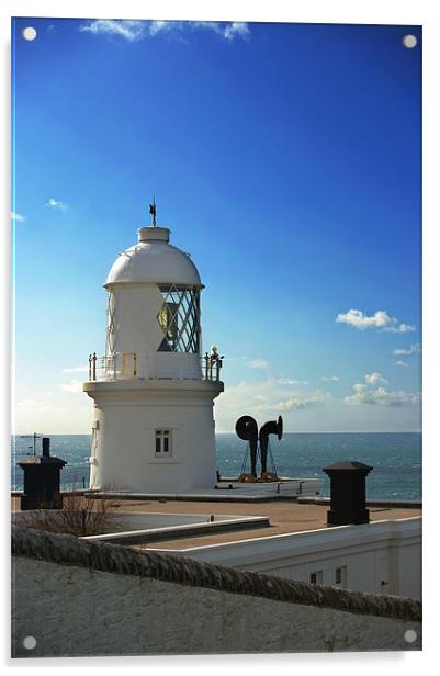 Pendeen Lighthouse, Cape Cornwall Acrylic by Simon Gladwin
