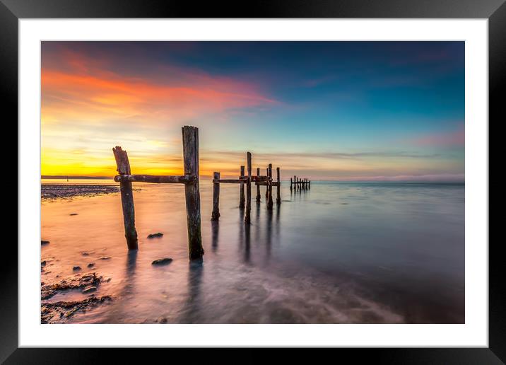 Binstead Jetty Sunset Isle Of Wight Framed Mounted Print by Wight Landscapes