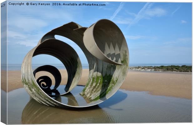 Mary's Shell On Cleveleys Beach Canvas Print by Gary Kenyon