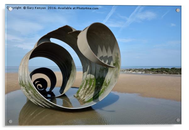 Mary's Shell On Cleveleys Beach Acrylic by Gary Kenyon