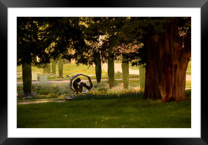 Modern sculpture at Trentham Gardens Framed Mounted Print by Andrew Heaps