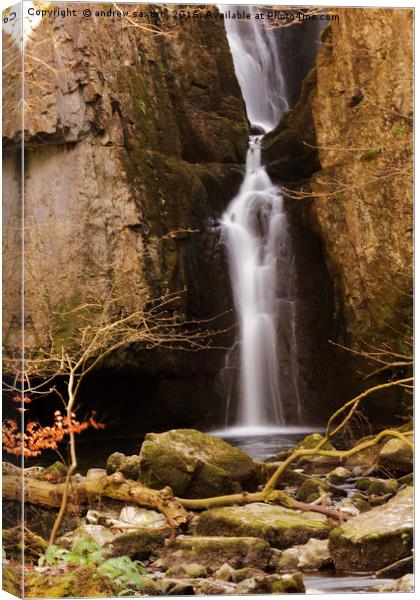 GAP WATERFALL Canvas Print by andrew saxton