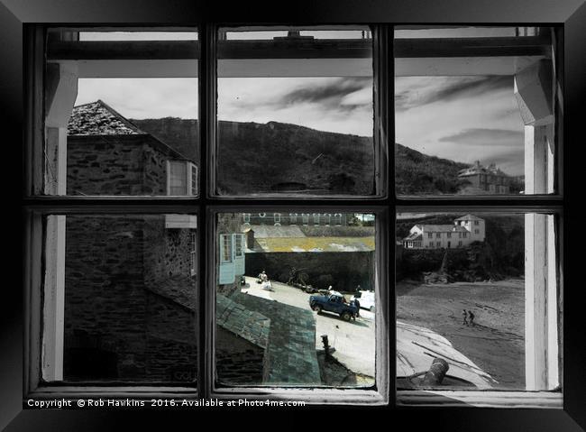 Window on Port Isaac Framed Print by Rob Hawkins