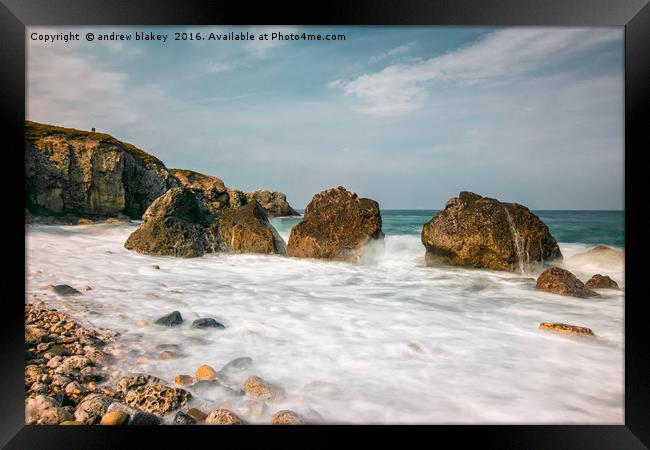 The Majestic Power of Four Sisters Waves Framed Print by andrew blakey