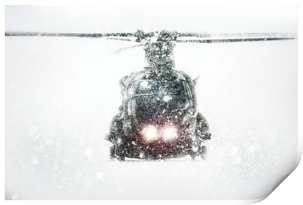 Chinook Snow Storm Print by J Biggadike