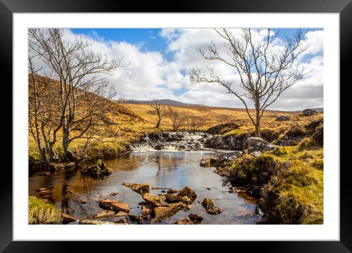 Moorland Falls Framed Mounted Print by David Hare
