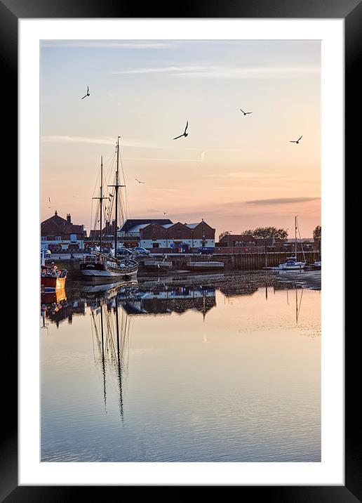 Sunset Harbour, Wells-Next-The-Sea Framed Mounted Print by Ann Garrett