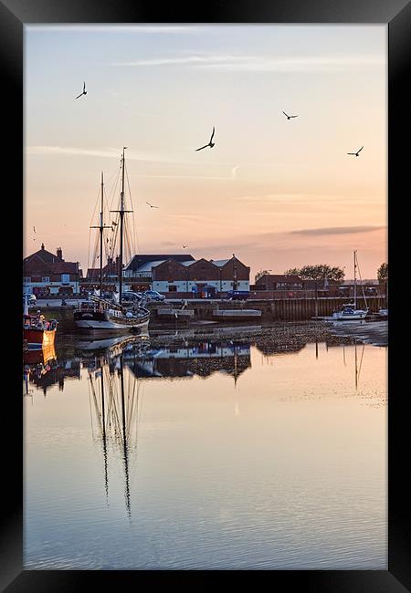 Sunset Harbour, Wells-Next-The-Sea Framed Print by Ann Garrett