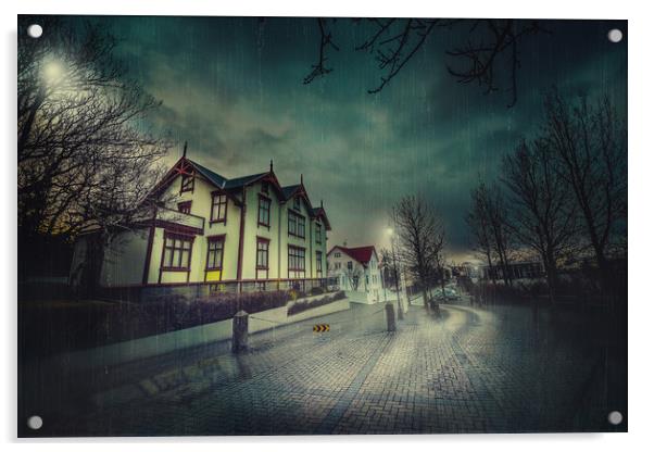 Silent Night Street Acrylic by Svetlana Sewell