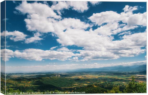 Cloudscape over the valley of Thessaly Canvas Print by Andrei Bortnikau