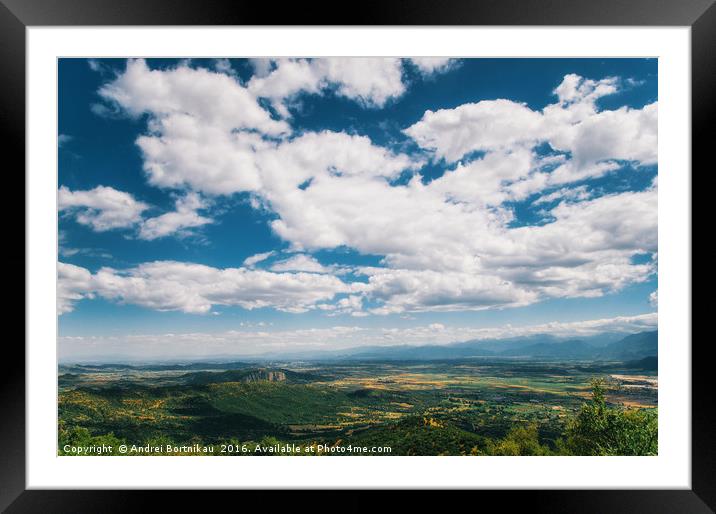 Cloudscape over the valley of Thessaly Framed Mounted Print by Andrei Bortnikau