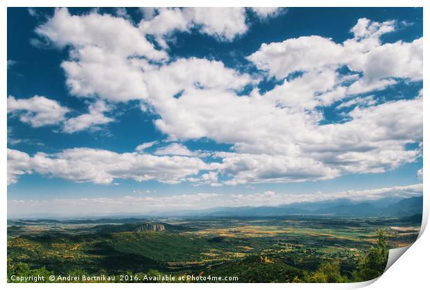 Cloudscape over the valley of Thessaly Print by Andrei Bortnikau