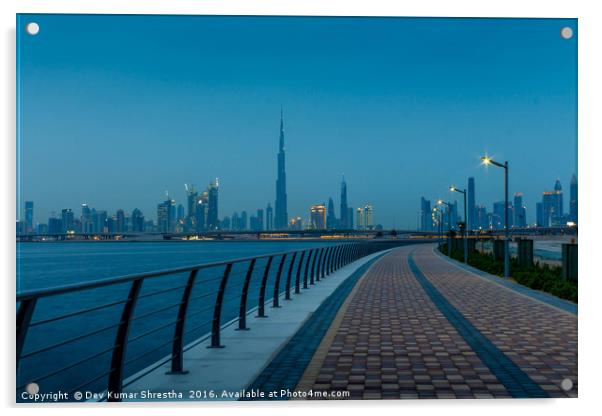 Downtown Dubai Acrylic by Dev Kumar