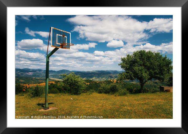 Greek Basketball ground Framed Mounted Print by Andrei Bortnikau