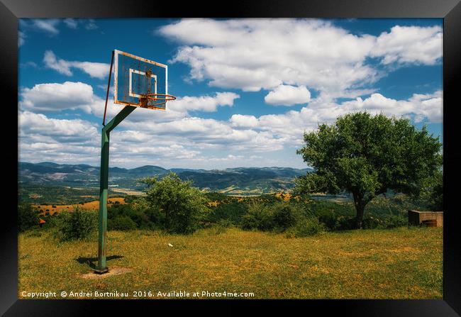 Greek Basketball ground Framed Print by Andrei Bortnikau
