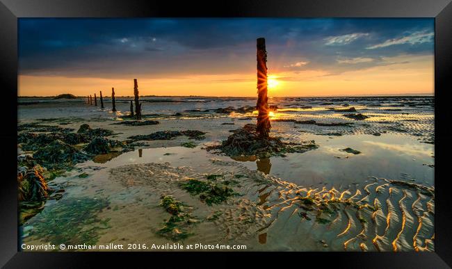 Double Sunset At Walton On Naze Framed Print by matthew  mallett