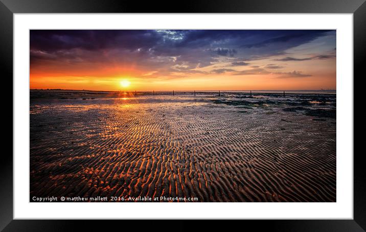 Naze Sunset Beach Framed Mounted Print by matthew  mallett