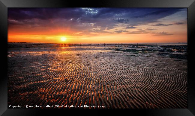 Naze Sunset Beach Framed Print by matthew  mallett