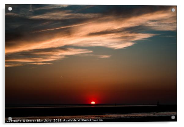 Sunset crosby marina  Acrylic by Steven Blanchard