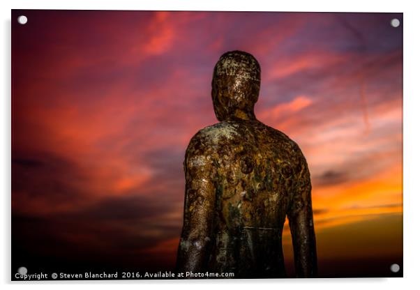 Iron man sunset Acrylic by Steven Blanchard