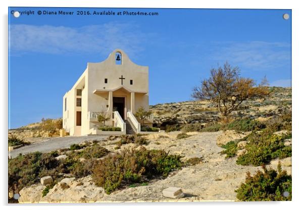 St Anne's Chapel,  Gozo Acrylic by Diana Mower