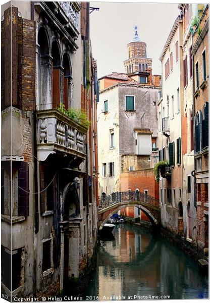 VENICE CANAL                                   Canvas Print by Helen Cullens