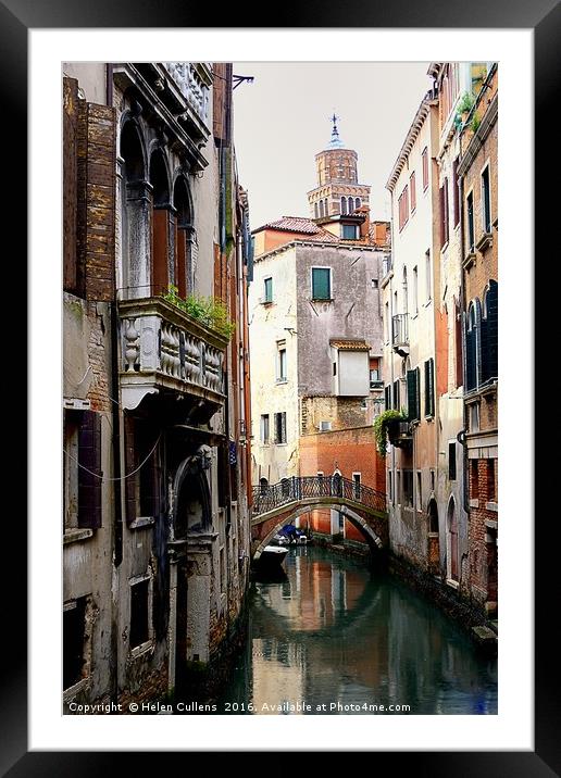 VENICE CANAL                                   Framed Mounted Print by Helen Cullens