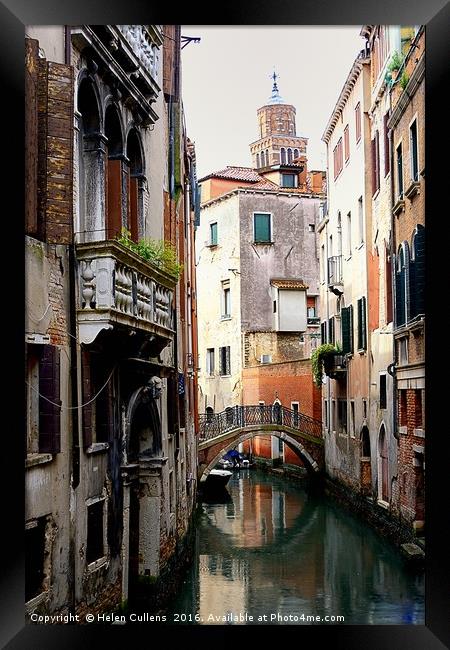 VENICE CANAL                                   Framed Print by Helen Cullens