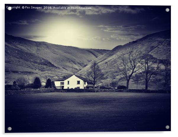 farmhouse in the meadow Acrylic by Derrick Fox Lomax