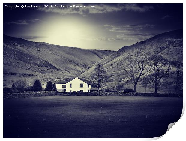 farmhouse in the meadow Print by Derrick Fox Lomax