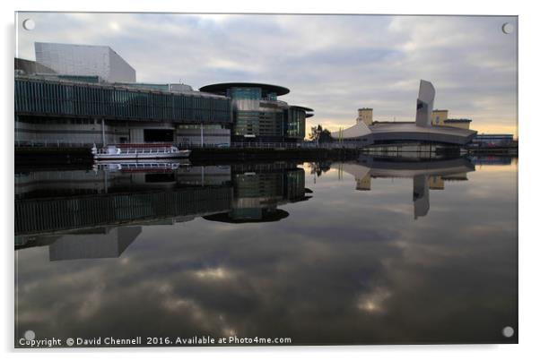 Salford Quays Reflection  Acrylic by David Chennell