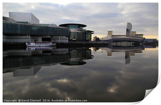 Salford Quays Reflection  Print by David Chennell