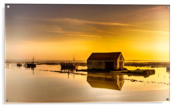 Thornham Harbour Sunrise Acrylic by Alan Simpson