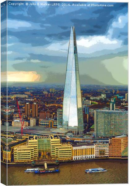 The Shard on a Stormy Day Canvas Print by John B Walker LRPS