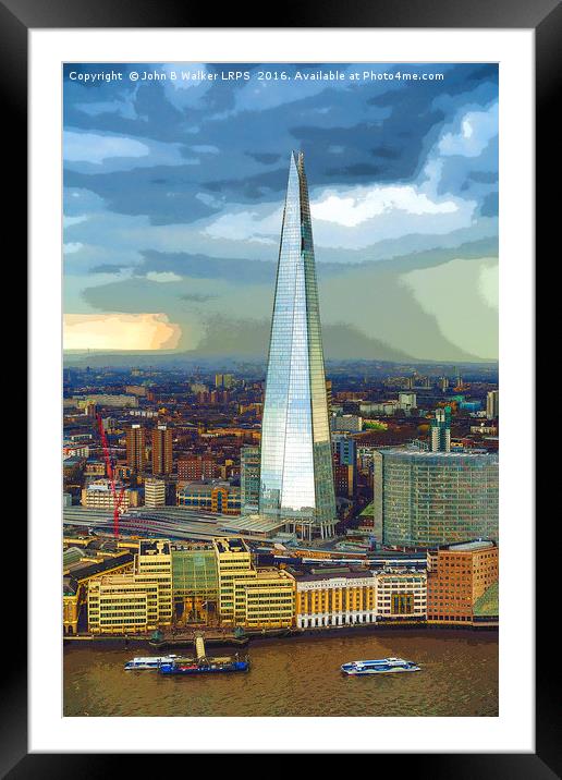 The Shard on a Stormy Day Framed Mounted Print by John B Walker LRPS