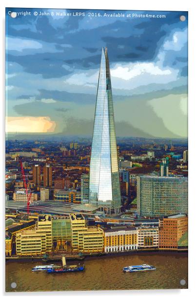 The Shard on a Stormy Day Acrylic by John B Walker LRPS