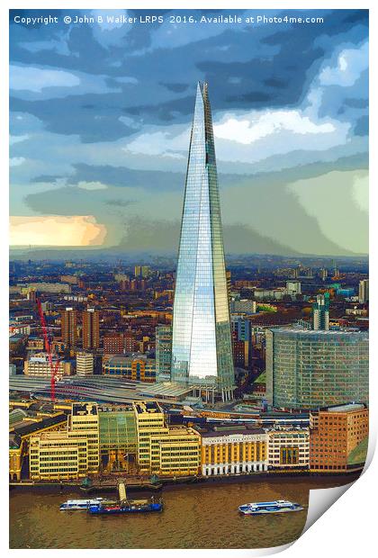 The Shard on a Stormy Day Print by John B Walker LRPS