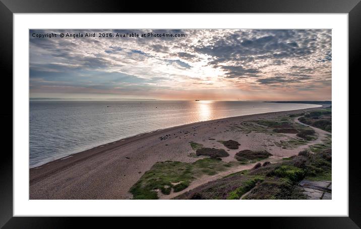 Sunset on The Solent Framed Mounted Print by Angela Aird