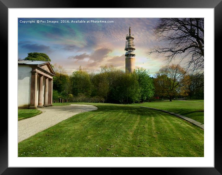 Heaton park tower Framed Mounted Print by Derrick Fox Lomax