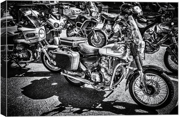 Royal Enfield Bullet Electra X Mono Canvas Print by Steve Purnell