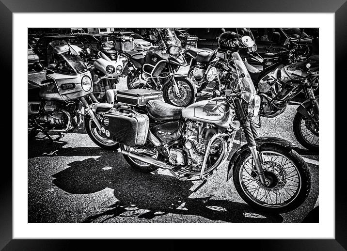 Royal Enfield Bullet Electra X Mono Framed Mounted Print by Steve Purnell