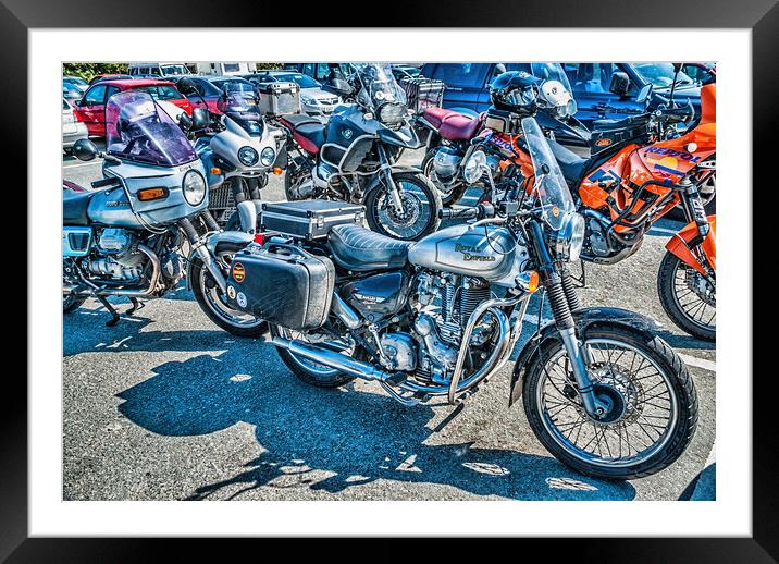 The Timeless Classic Royal Enfield Bullet Electra  Framed Mounted Print by Steve Purnell