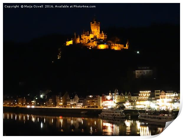     Cochem and Moselle at night                    Print by Marja Ozwell