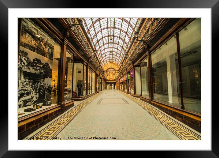 Central Arcade, Newcastle Framed Mounted Print by andrew blakey